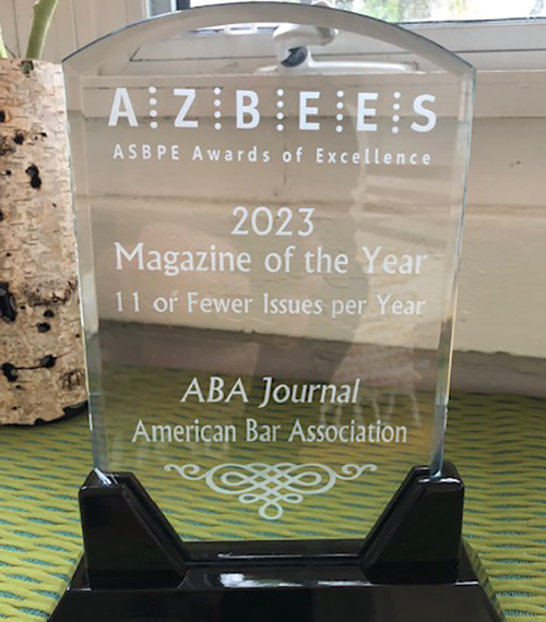 ABA Journal named Magazine of the Year by business publication editors